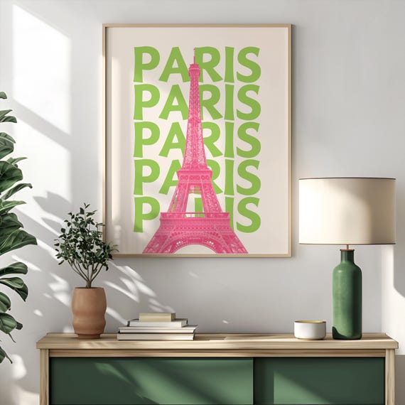 Paris Travel Print Eiffel Travel Print Retro Wall Print Eiffel Tower Print Home Wall Decor Cute Wall Art Trendy Wall Art