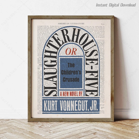 Kurt Vonnegut Slaughterhouse Five Novel Vintage Book Page Art Print Poster