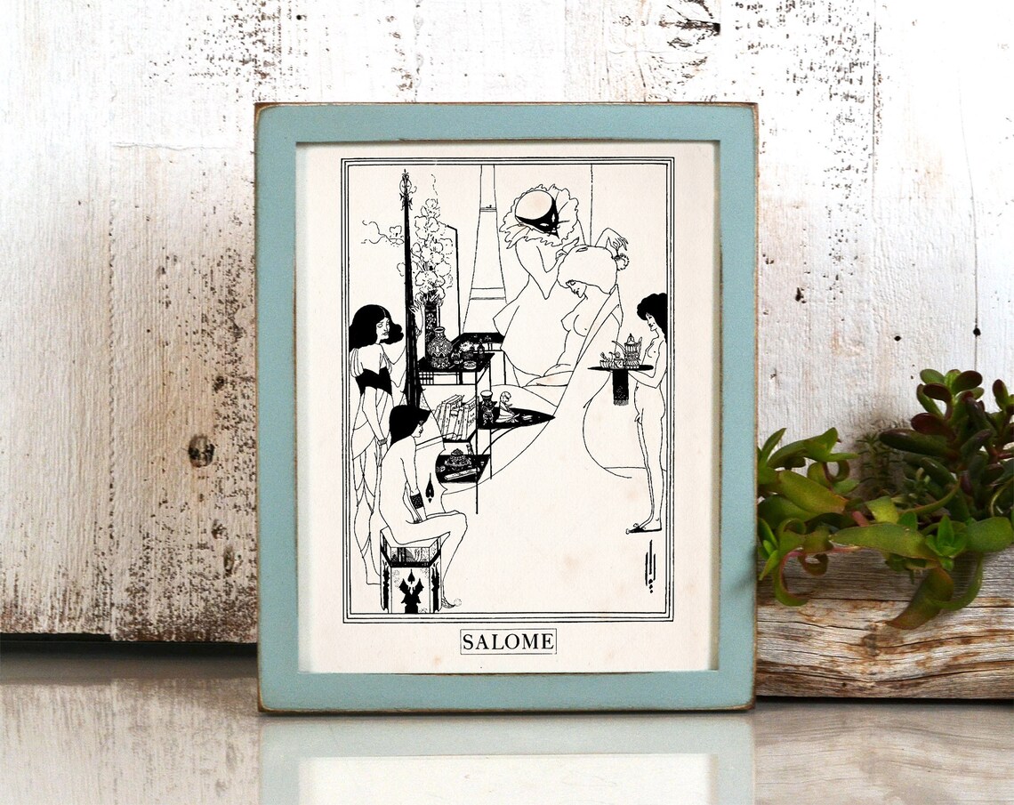 Aubrey Beardsley Salome Art Nouveau Black and White Illustration Art Print - Image 4