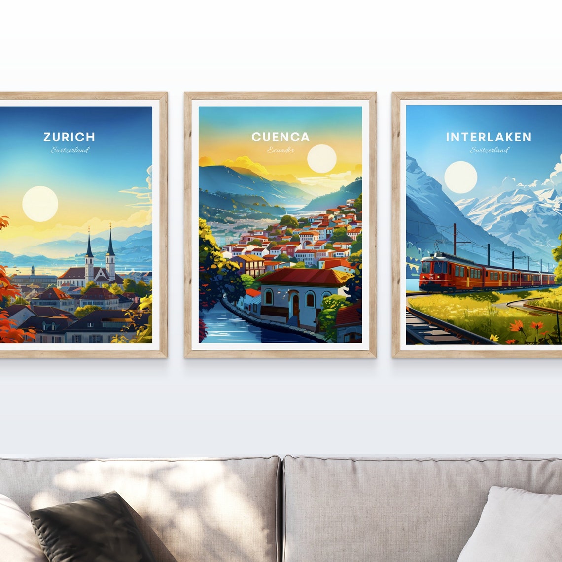 Cuenca Ecuador Riverside Colonial Town Morning Sun View Poster - Image 4