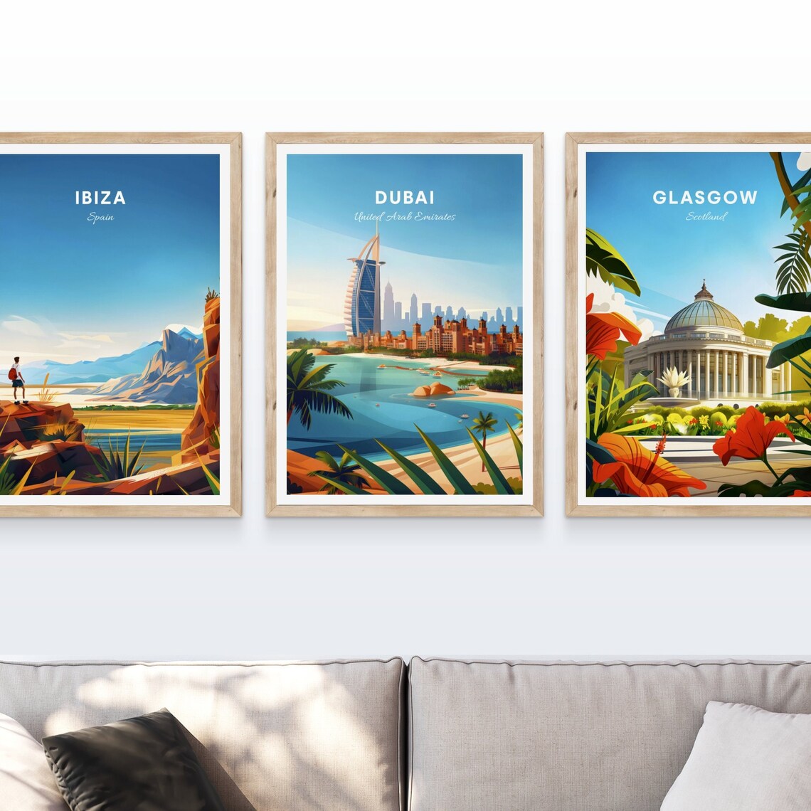 Dubai United Arab Emirates Burj Al Arab Bay Beach Boats Travel Poster - Image 4