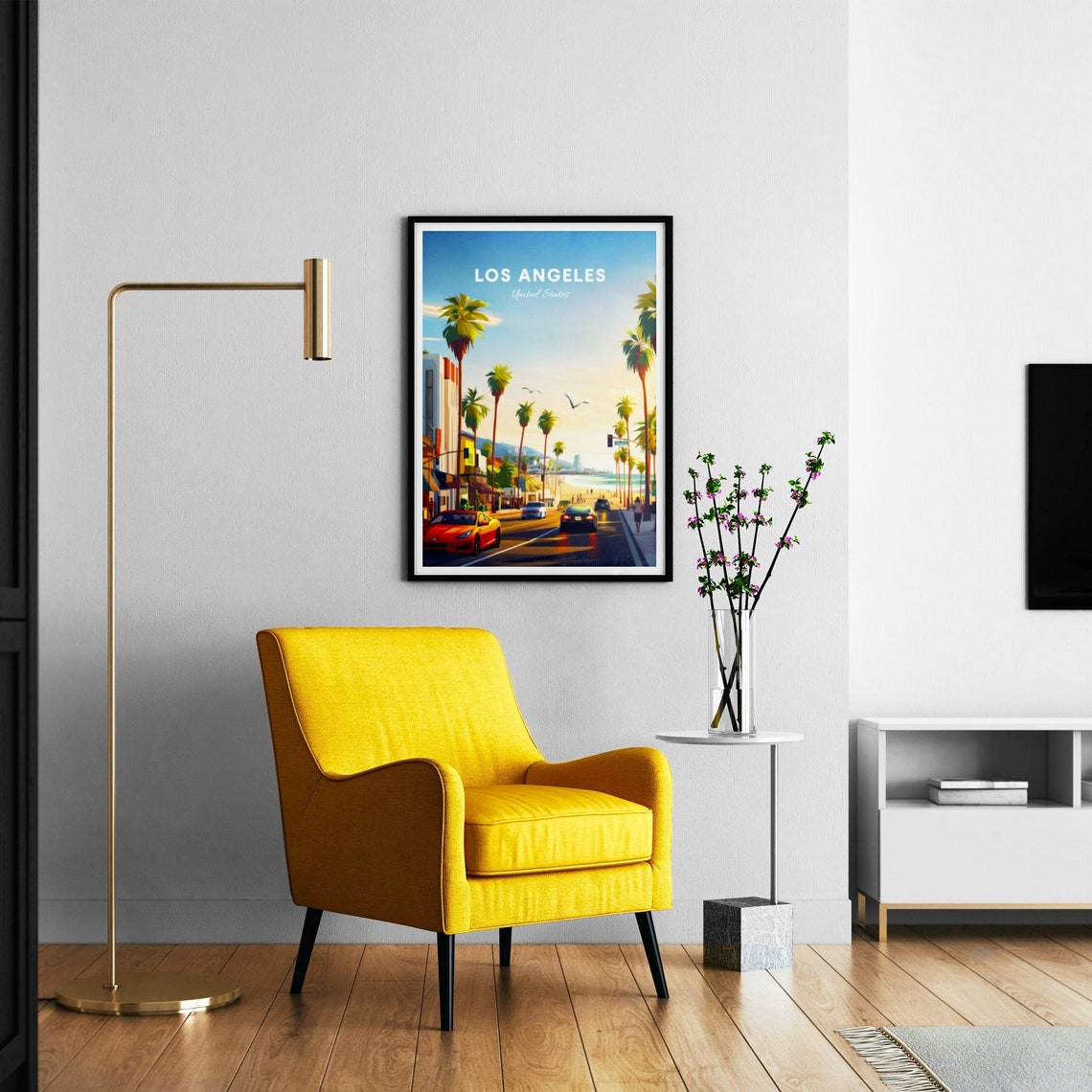 Los Angeles California Palm Tree Beach Boulevard Vintage Travel Poster - Image 3
