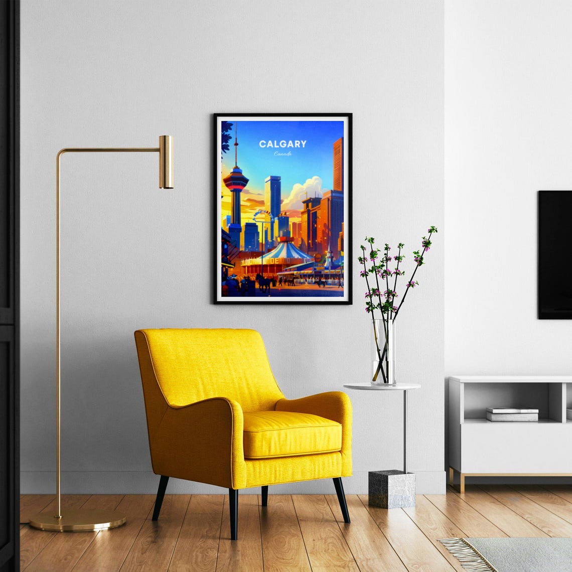 Calgary Stampede Fairgrounds with the Calgary Tower Skyline Poster - Image 3