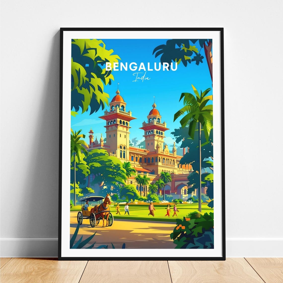 Bengaluru India Vintage Royal Palace Gardens Horse Carriage Poster