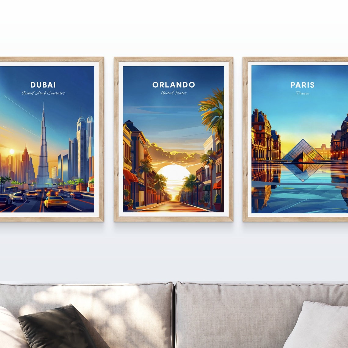 Orlando Old Town Street Sunset Colonial Facades Vintage Travel Poster - Image 4