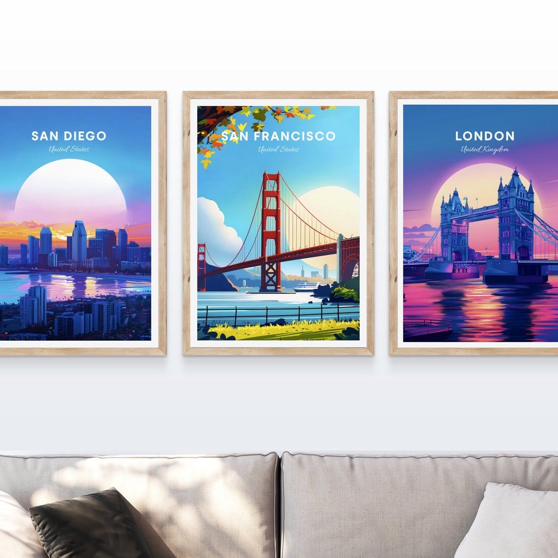 San Francisco Golden Gate Bridge View Through Autumn Leaves Poster - Image 4