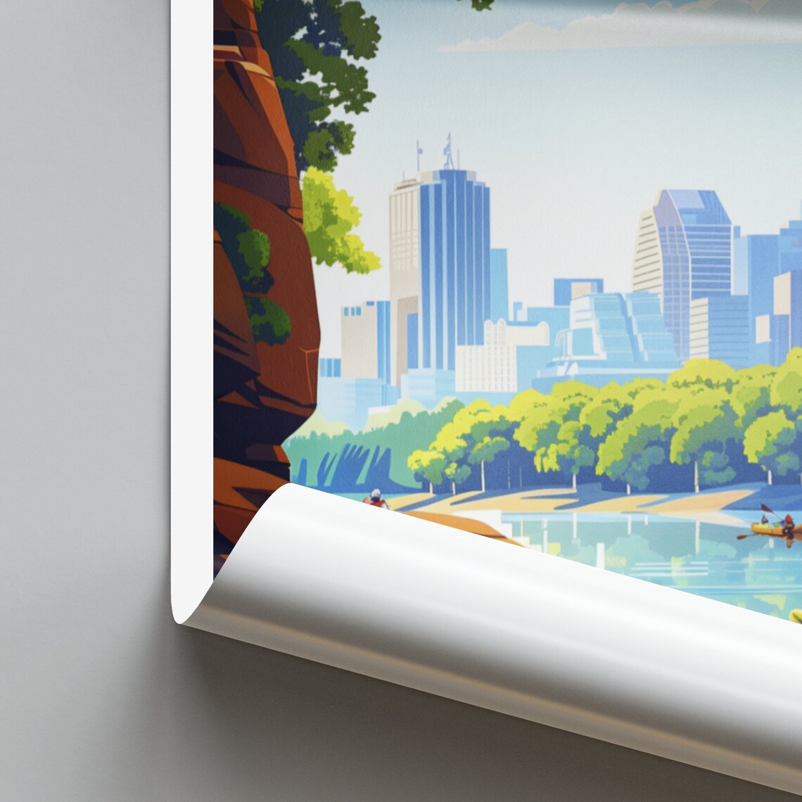 Richmond River Canyon Kayak Daytime Skyline View Travel Poster - Image 2