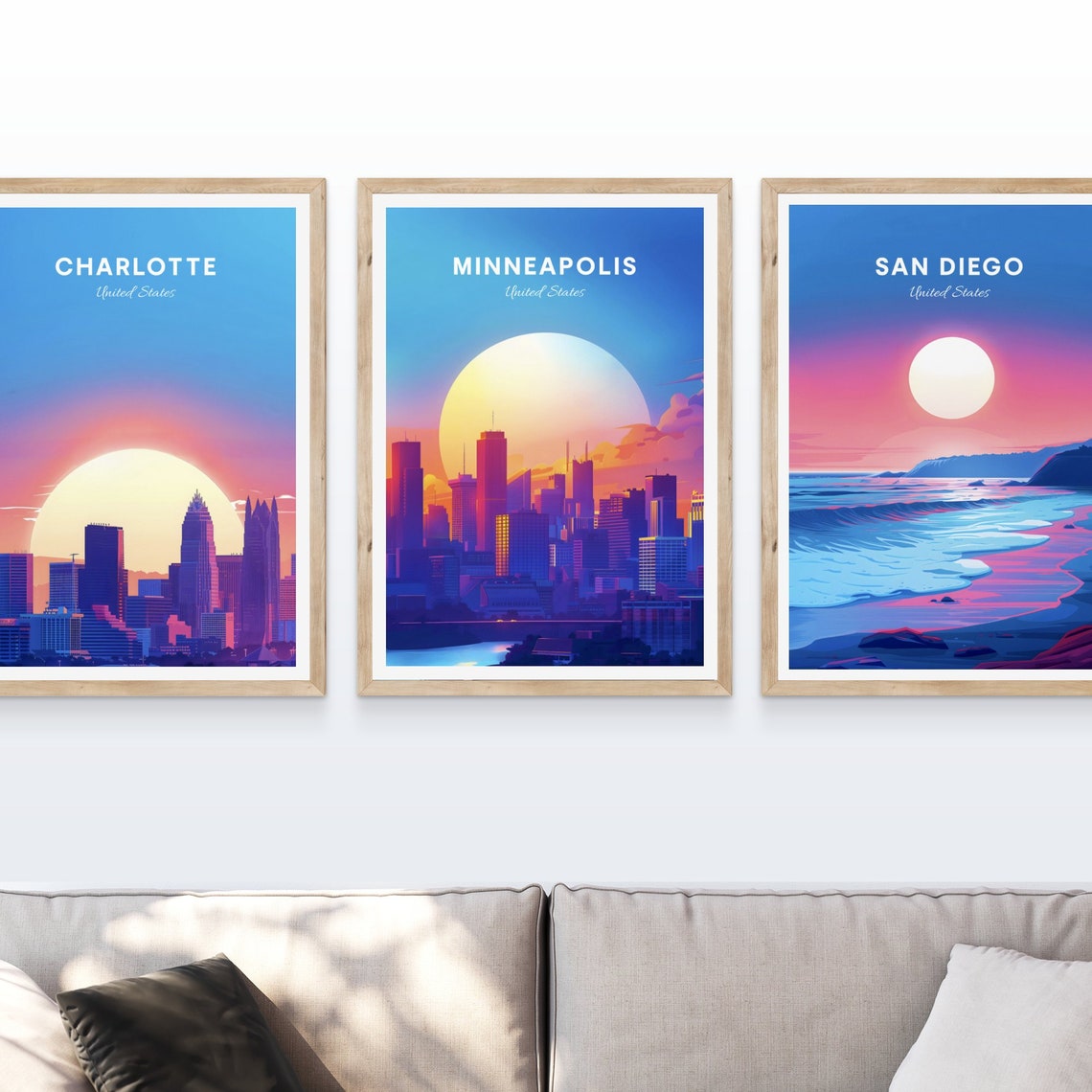 Minneapolis Minnesota Skyline Sunset River Glow Cityscape Poster - Image 4