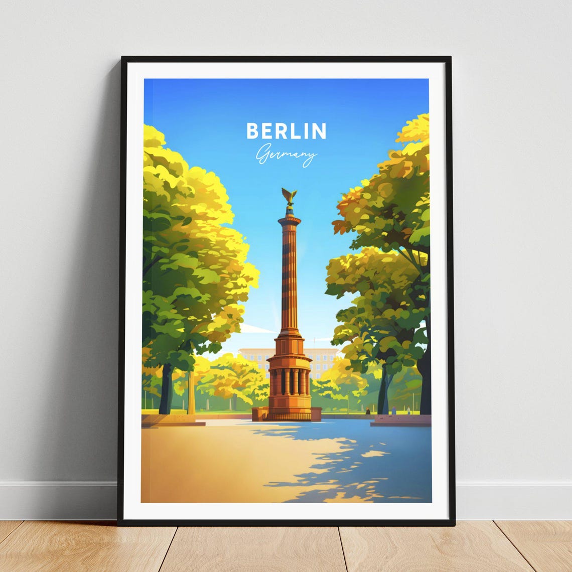 Berlin Germany Victory Column Bright Sunny Park Landmark Poster
