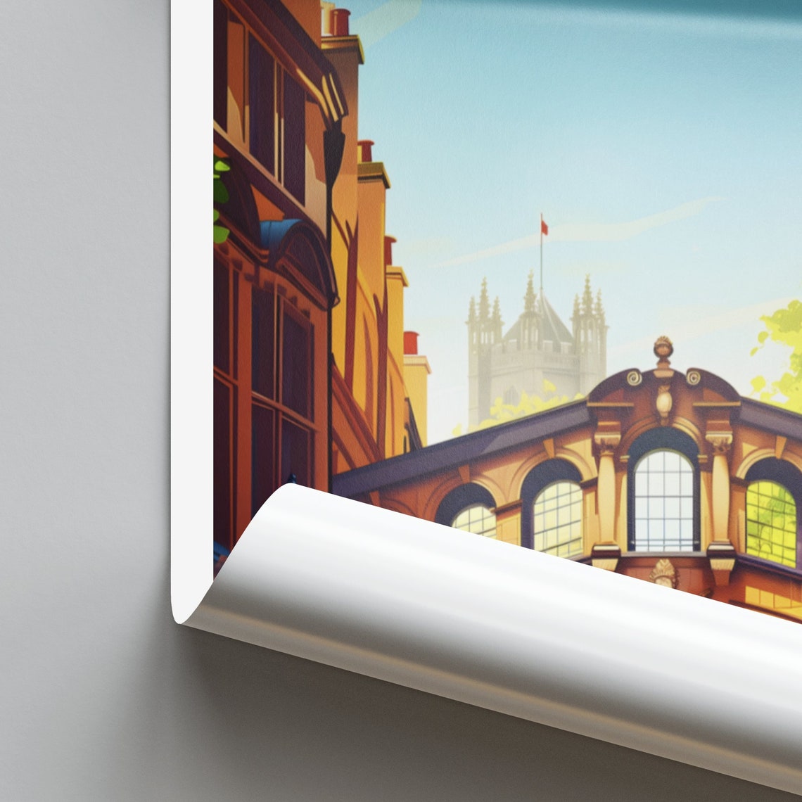 Oxford Travel Print United Kingdom Wall Art Bridge Of Sighs Oxford Poster Oxfordshire Poster Personalized Gift Custom Text - Image 2