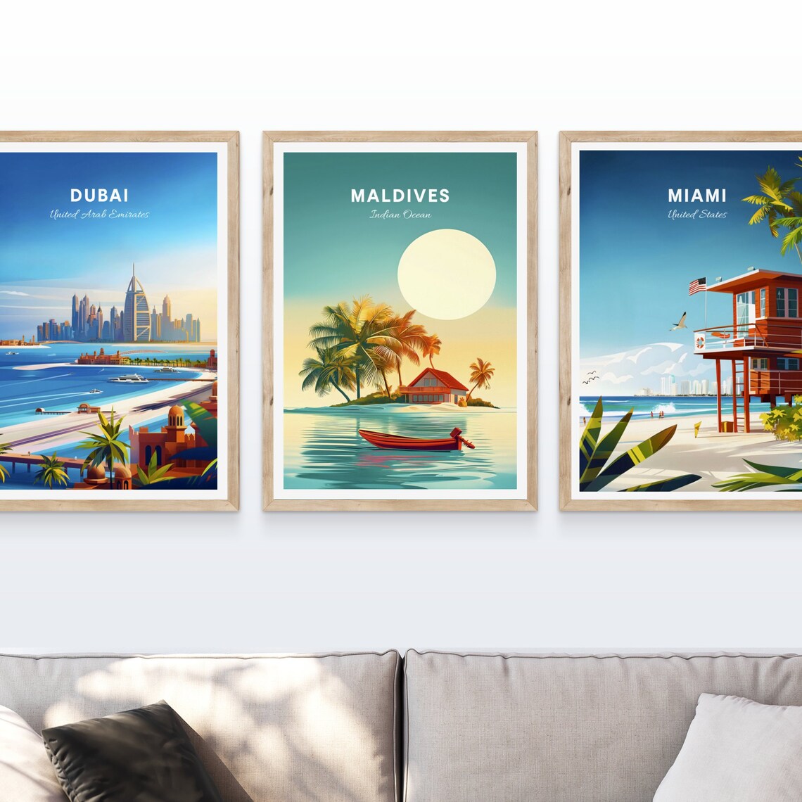 Maldives Indian Ocean Island Bungalow Boat Lagoon Travel Poster - Image 4