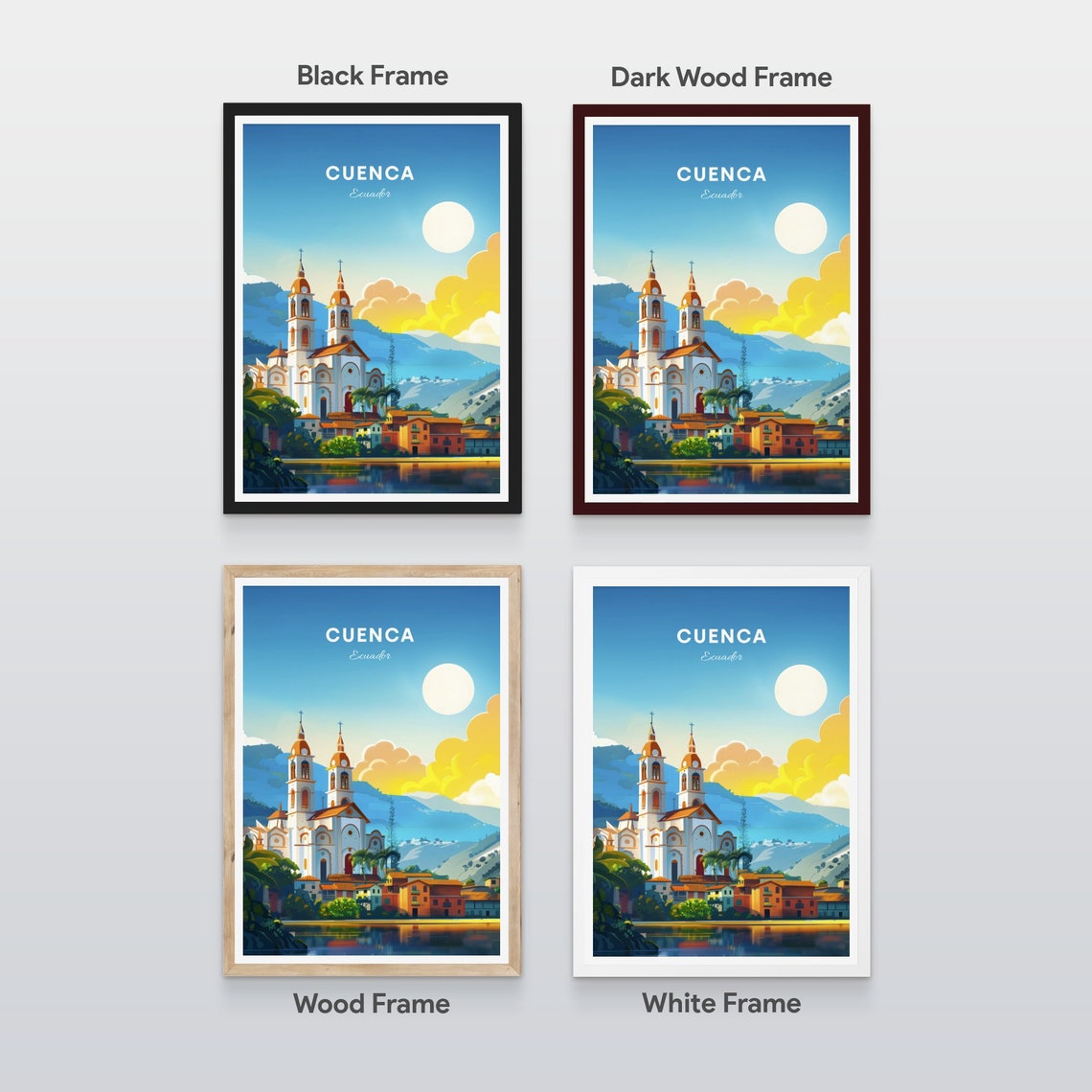 Cuenca Travel Print Ecuador Wall Art Cuenca Poster Azuay Poster Personalized Gift Poster Minimalist Poster Wedding Gift - Image 2