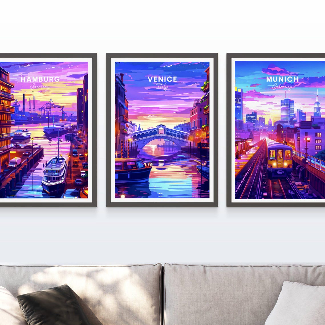 Venice Italy Sunset Canal Rialto Bridge Warm Evening Glow Poster - Image 3
