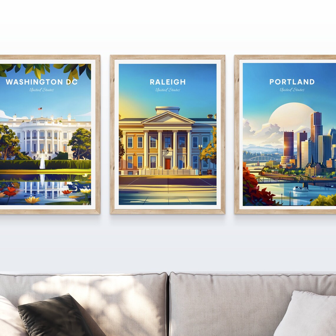 Raleigh North Carolina Neoclassical Landmark Golden Hour Poster - Image 4