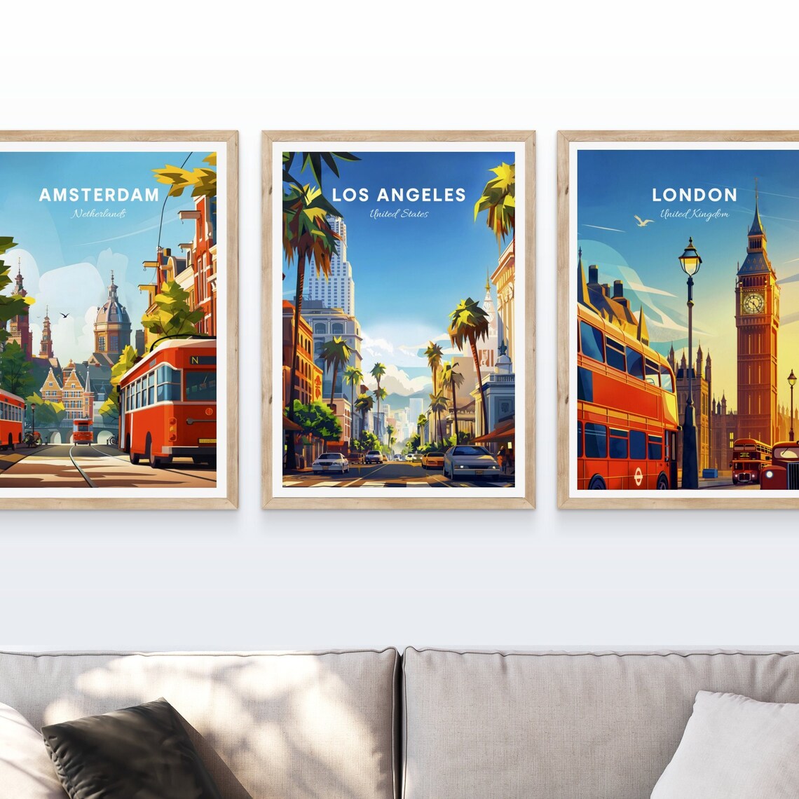 Los Angeles California Downtown Palm Trees Street Art Poster - Image 3