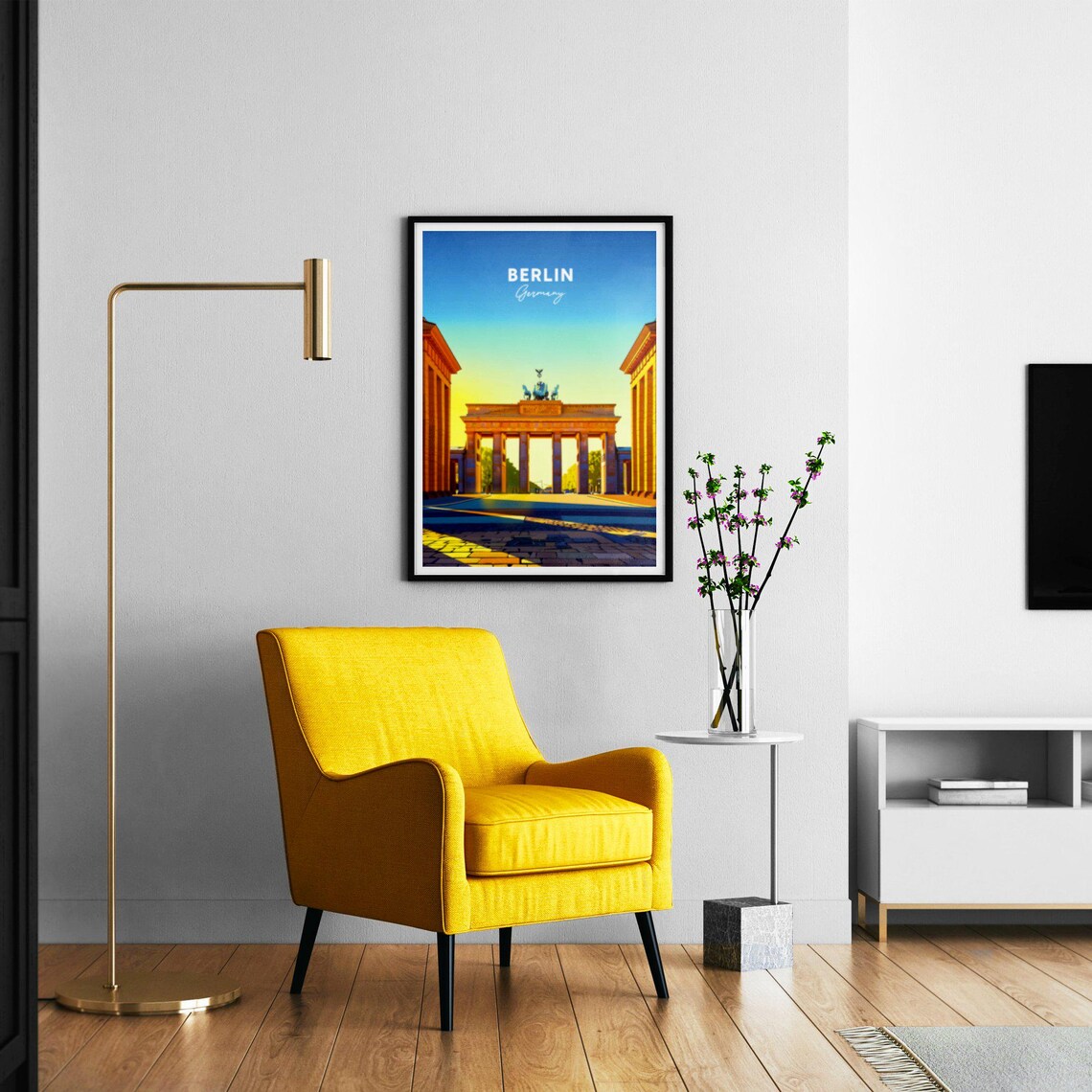 Berlin Germany Brandenburg Gate Golden Sunrise Travel Poster Art - Image 2