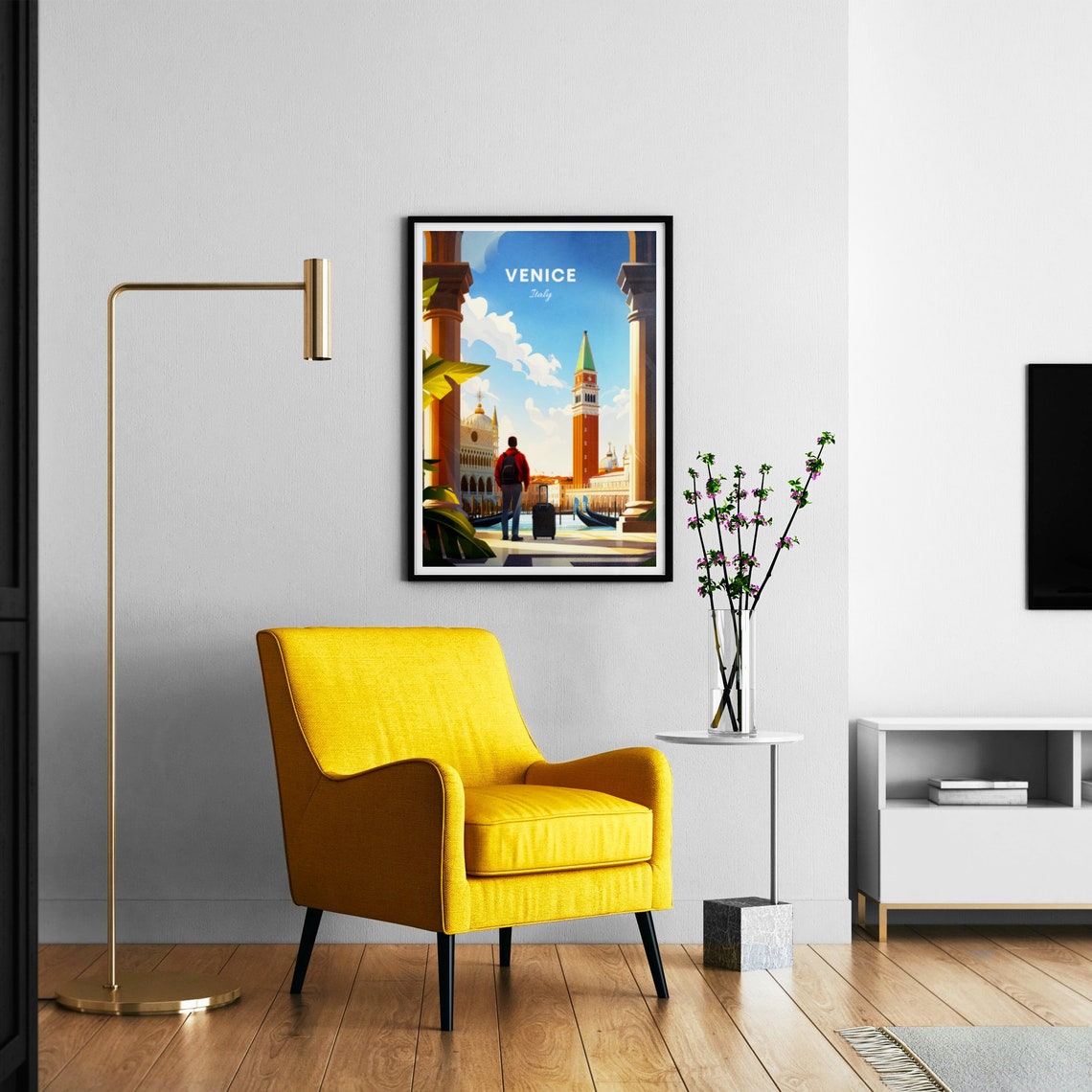 Venice Italy Saint Marks Square Traveler Arrival Scene Travel Poster - Image 2