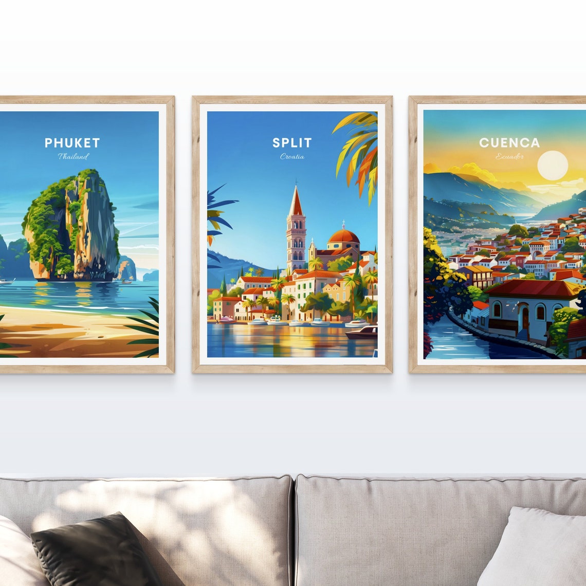 Split Croatia Harbor Cathedral Palm Trees Sunny Day Travel Poster - Image 4