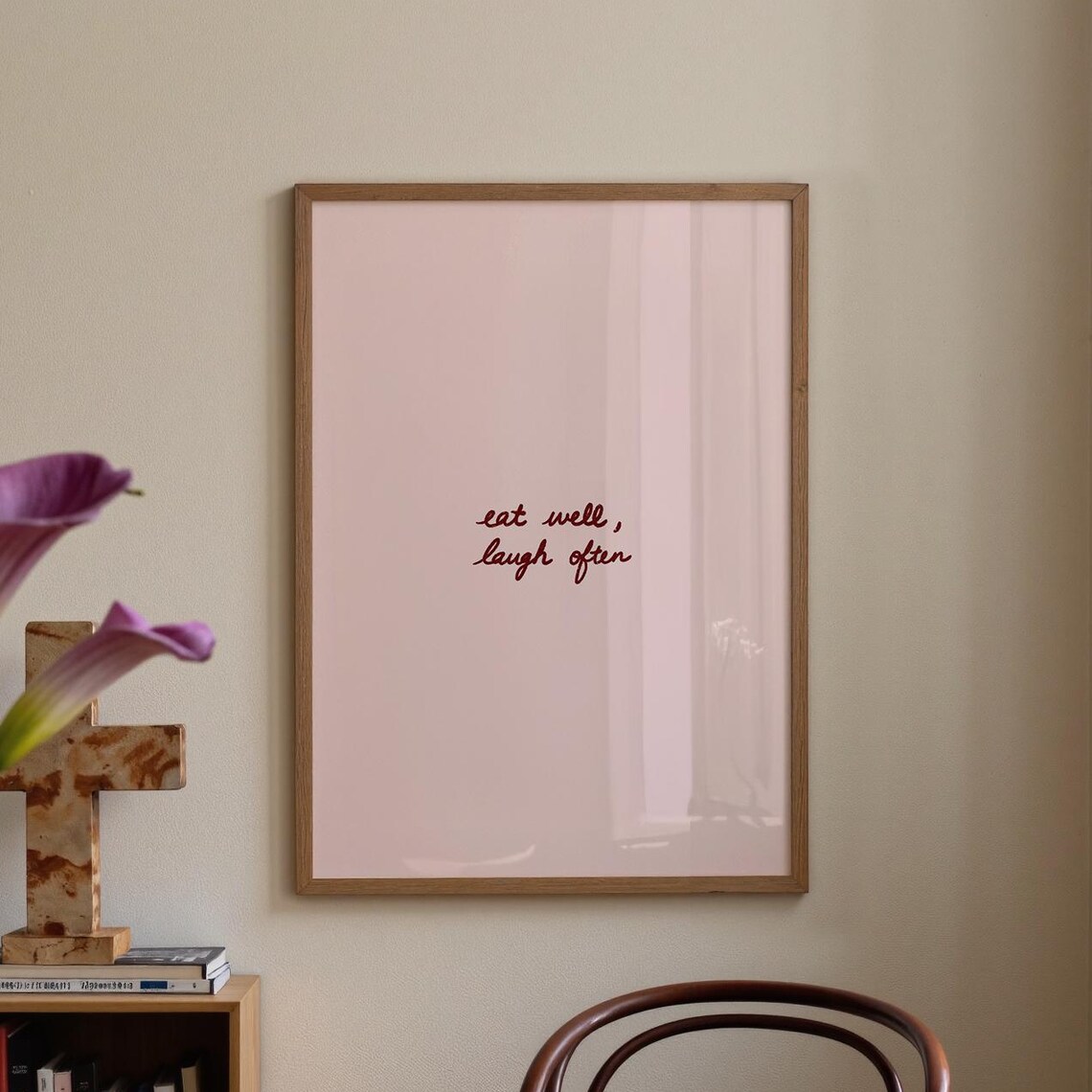Eat Well Laugh Often Print, Kitchen Dining Room