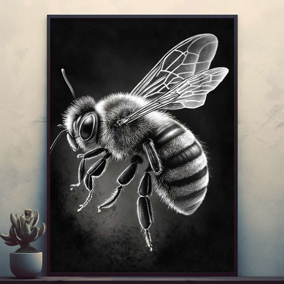 Bee Posters Prints Wall Art Modern Home Room Bar Decor Painting Unframed