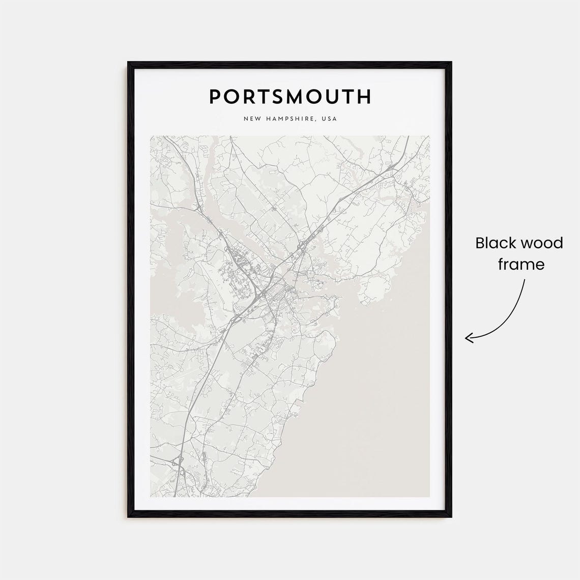 Portsmouth Map Poster New Hampshire Portsmouth Map Print Portsmouth Personalized Map Art Portsmouth Wall Art Portsmouth Travel Print - Image 3
