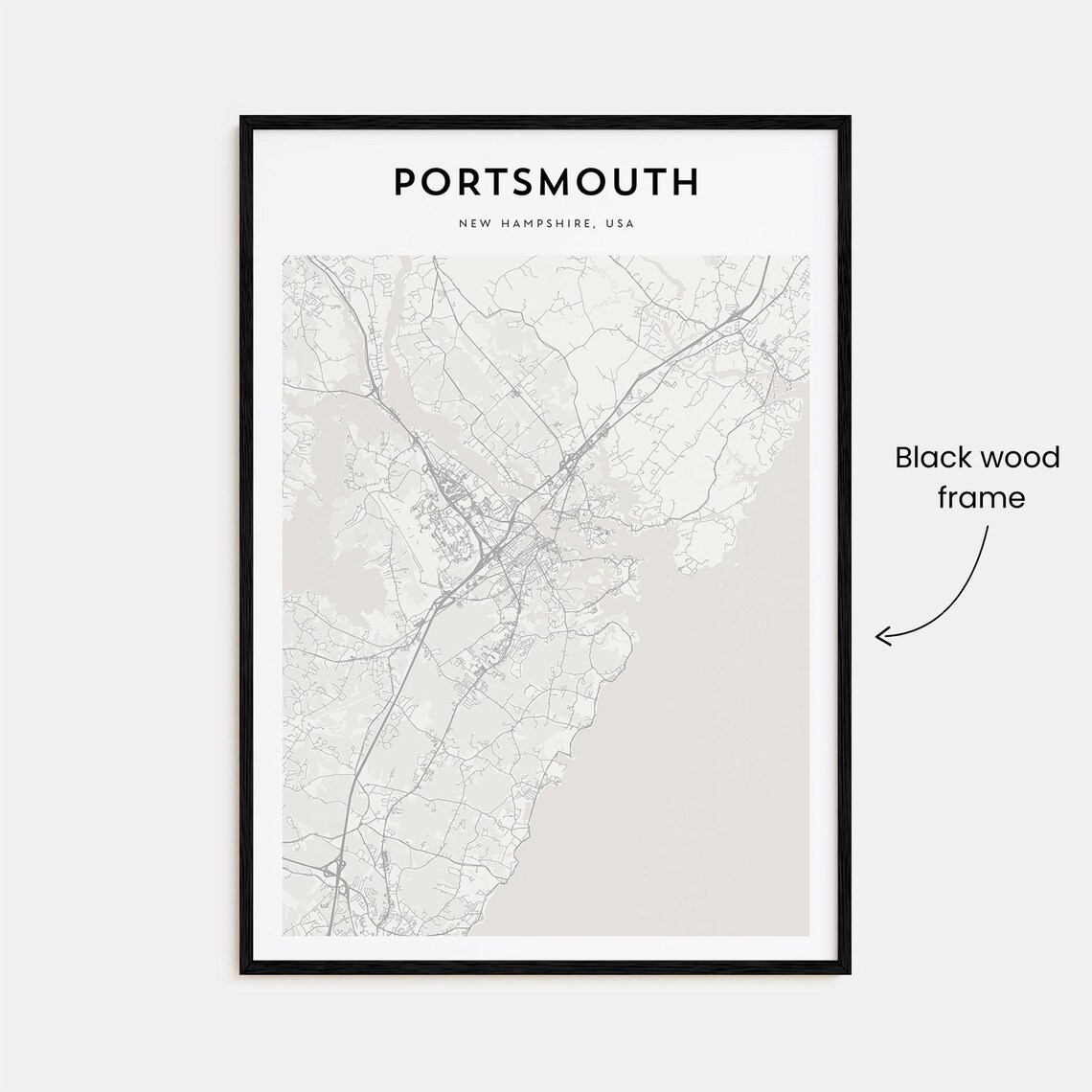 Portsmouth New Hampshire Minimalist City Map Street Art Poster - Image 3