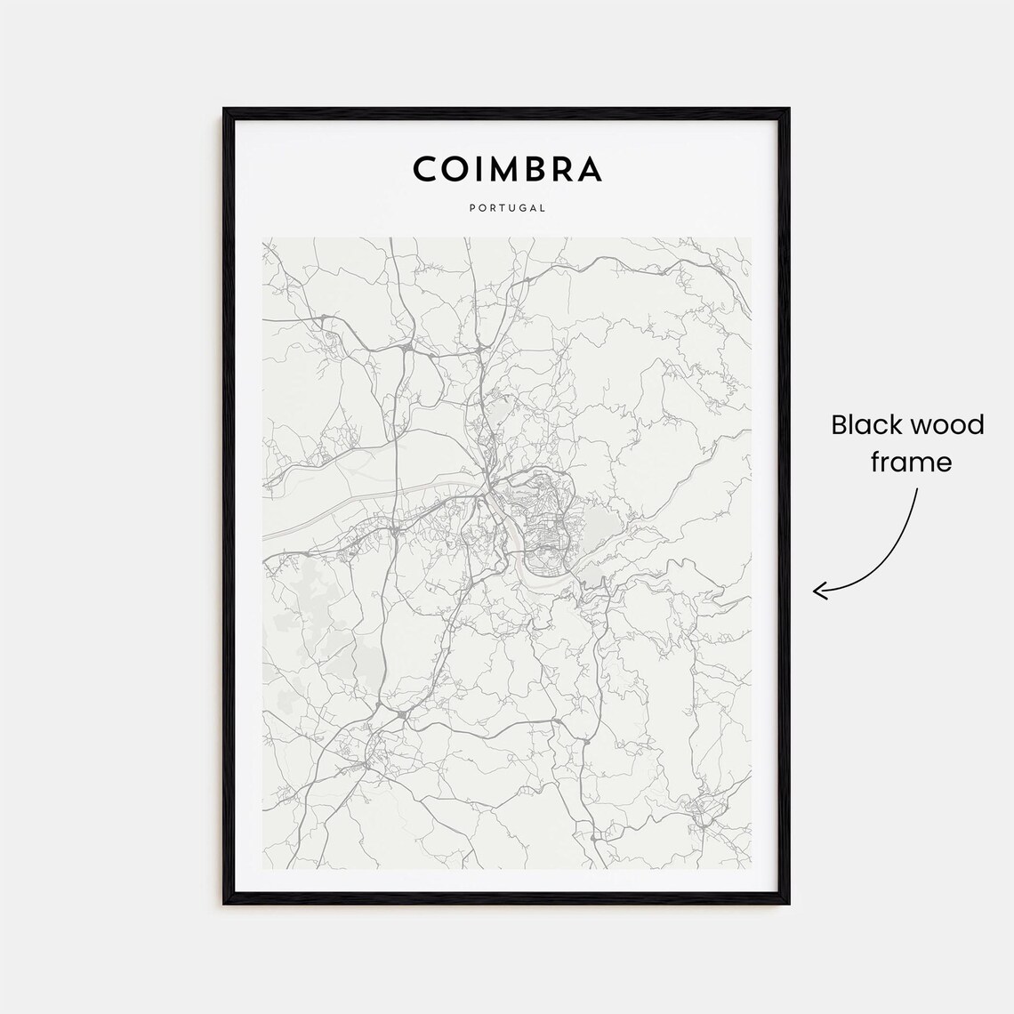 Coimbra Portugal Minimalist City Street Map Travel Art Print - Image 3