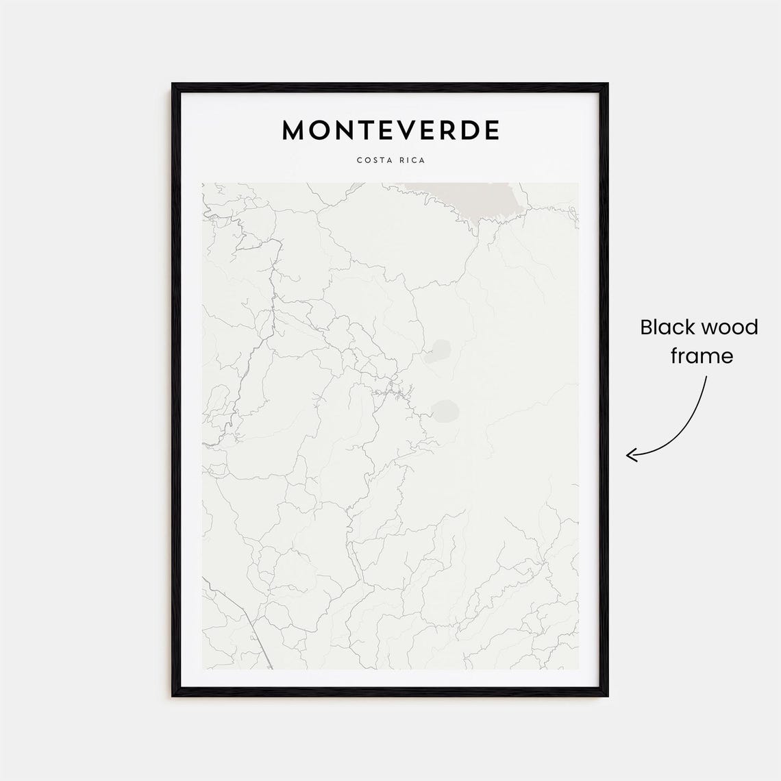 Monteverde Costa Rica Cloud Forest Minimalist Street Map Poster - Image 3