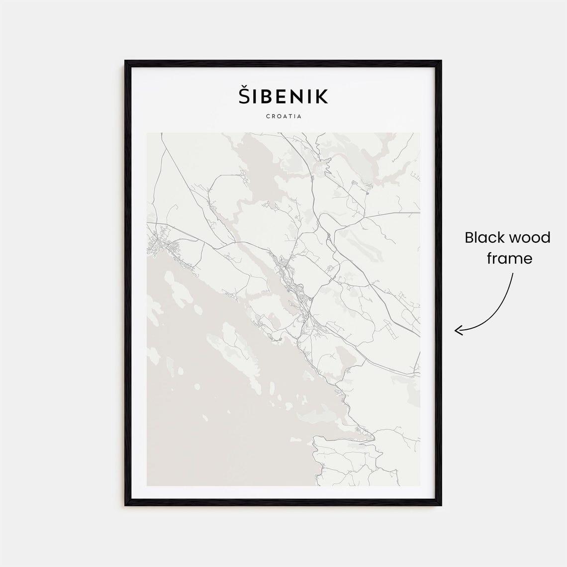 Sibenik Croatia Scandinavian Minimalist Coast Map Travel Poster - Image 3