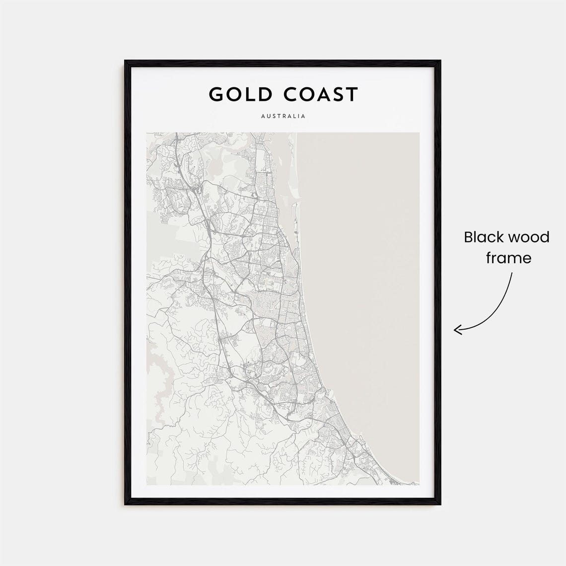 Gold Coast Australia Minimalist Coastal City Map Travel Poster - Image 3