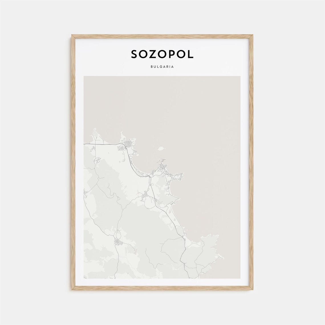 Sozopol Bulgaria Minimalist Coastal Map Line Art Home Decor Poster
