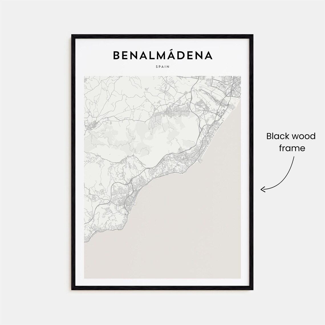Benalmadena, Spain Minimalist City Street Map Fine Line Art Poster - Image 3