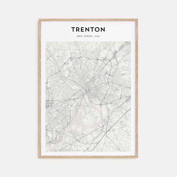 Trenton Map Poster Trenton Map Print Trenton Personalized Map Art Trenton Wall Art Trenton Travel Print New Jersey Usa