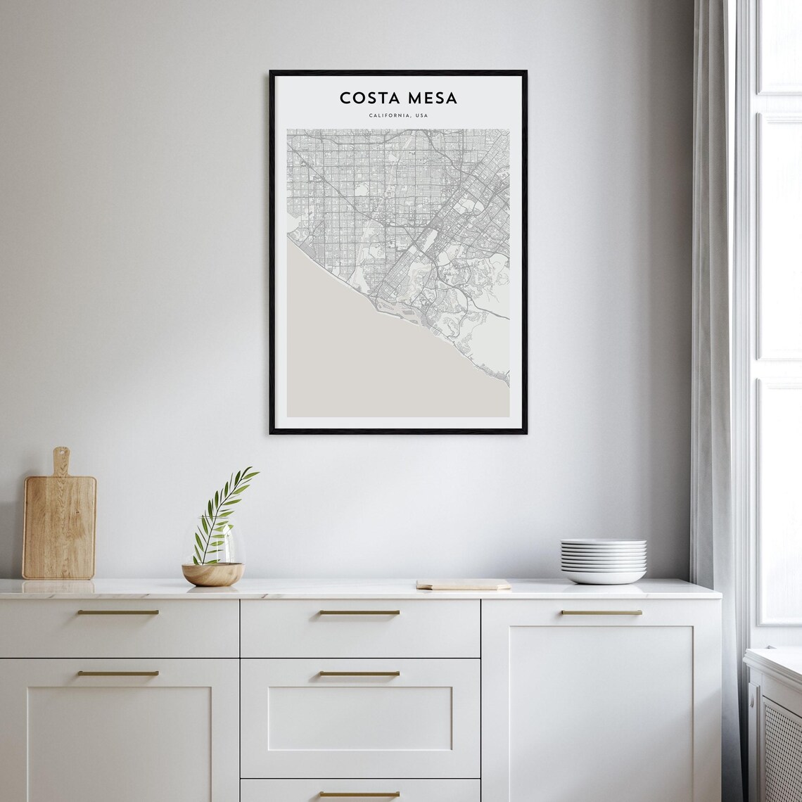 Costa Mesa California Modern Minimalist City Street Map Travel Poster - Image 2