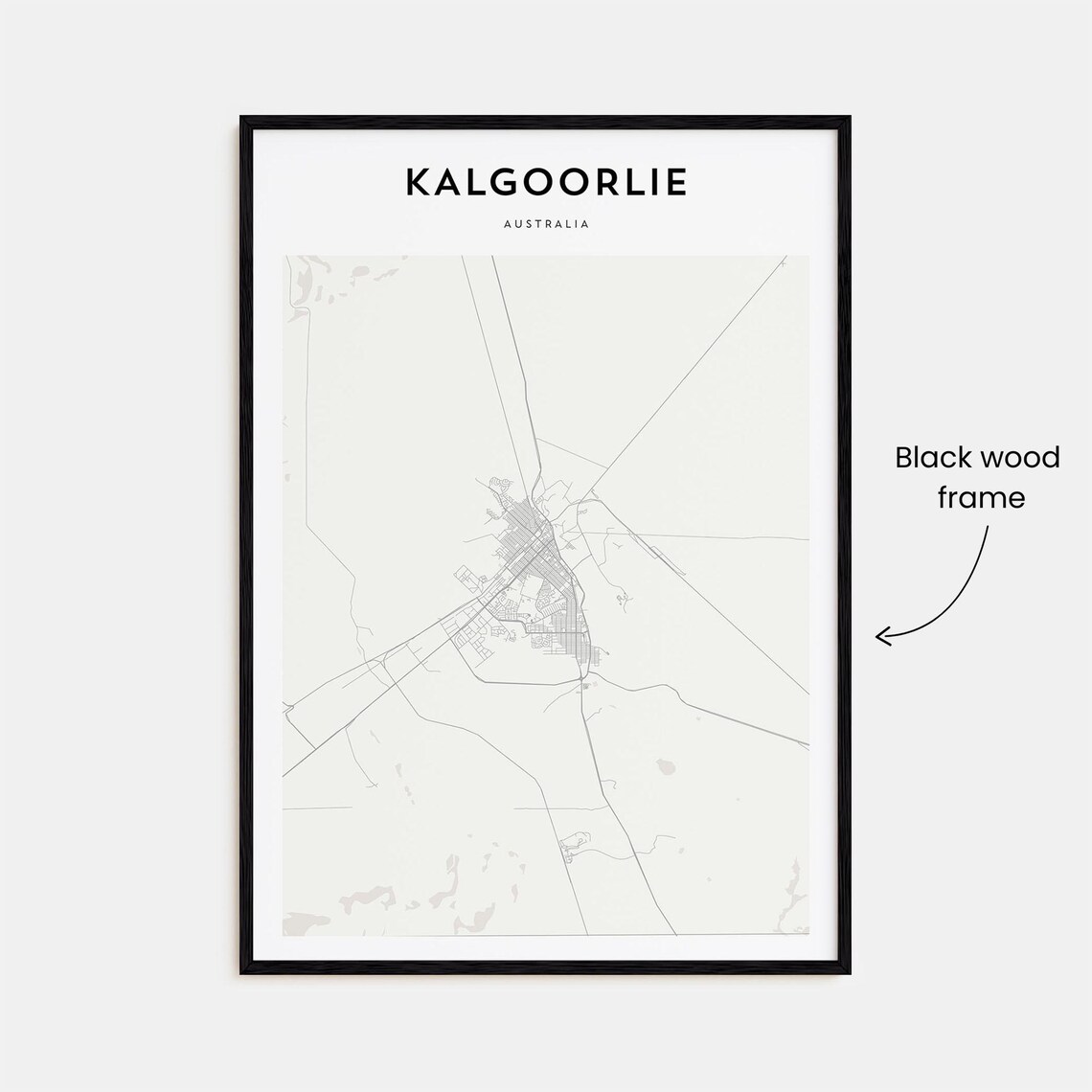 Kalgoorlie Australia Minimalist City Street Map Line Art Poster - Image 3