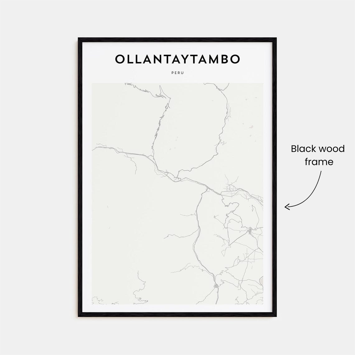 Ollantaytambo Peru Minimalist Street Map Town Travel Art Poster - Image 3