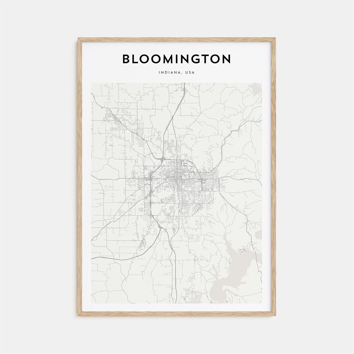 Bloomington Indiana USA Minimalist City Map Line Art Travel Poster