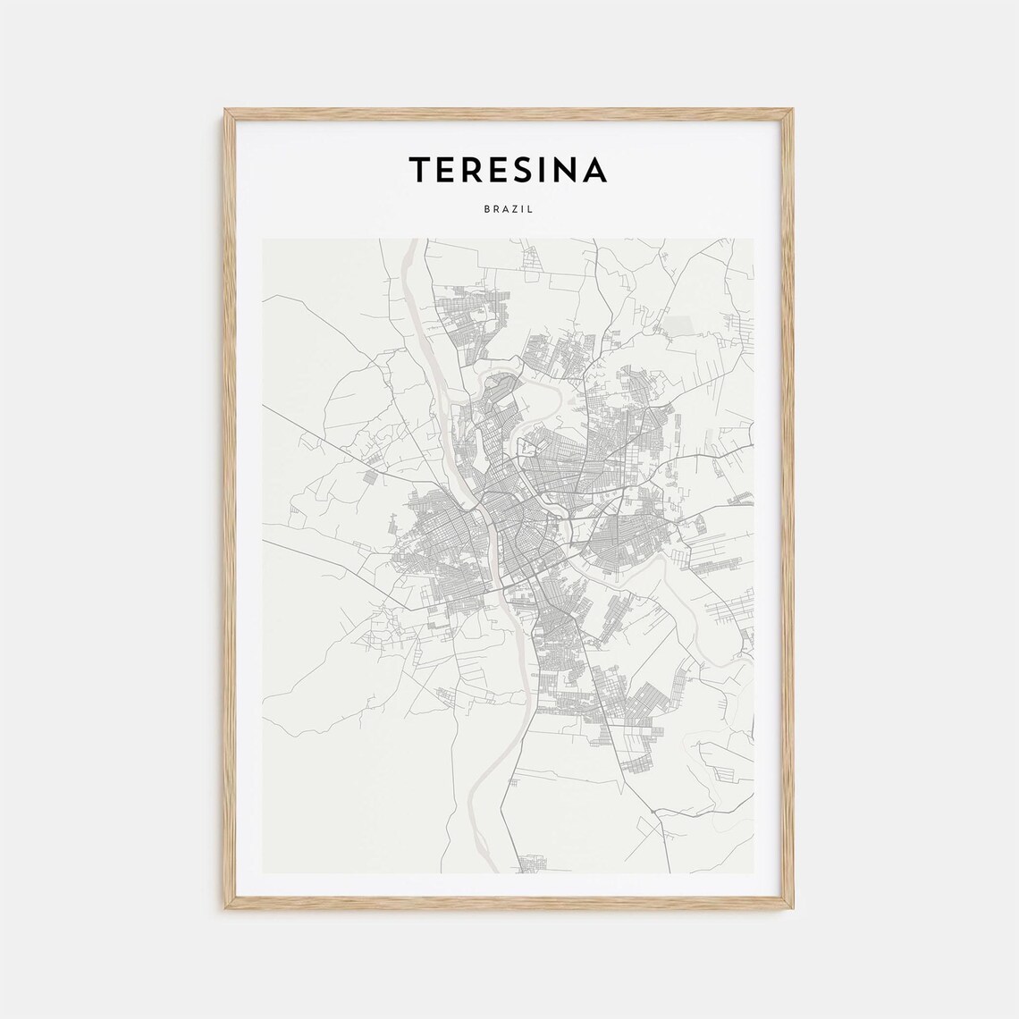 Teresina Brazil Minimalist City Street Map Travel Art Poster