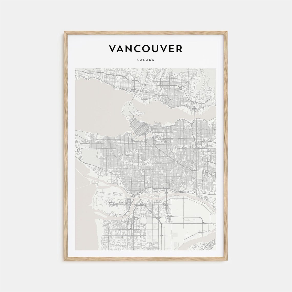Vancouver Canada Minimal Cream Coastal Map Travel Decor Poster