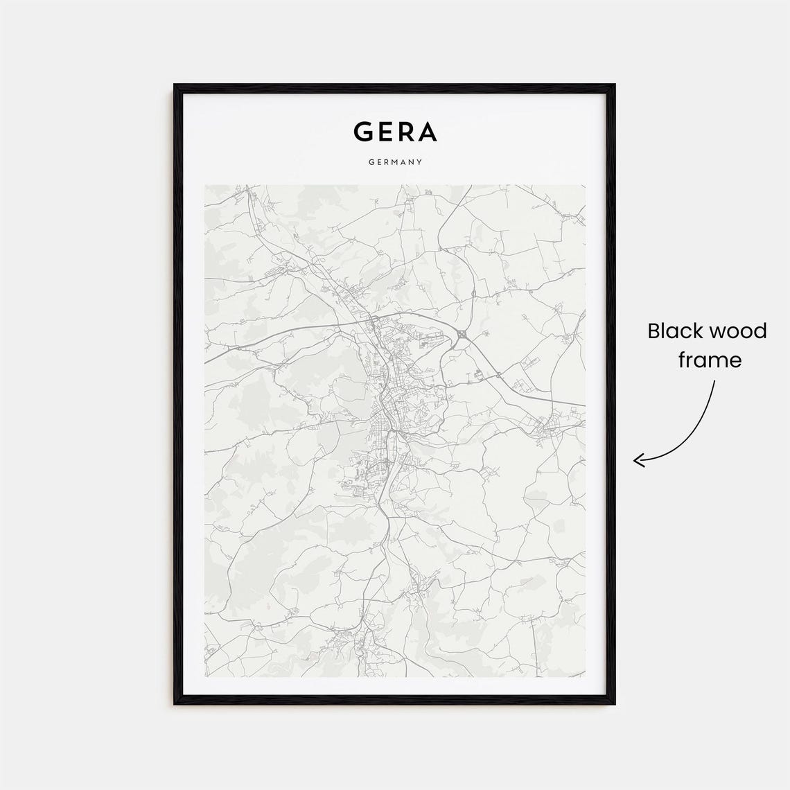 Gera Germany Minimalist Beige City Street Map Poster Wall Decor - Image 3