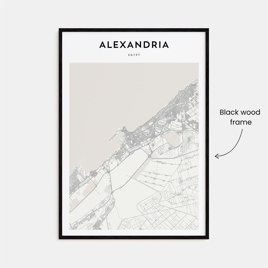 Alexandria Egypt Minimalist Coastal City Street Map Travel Poster - Image 3