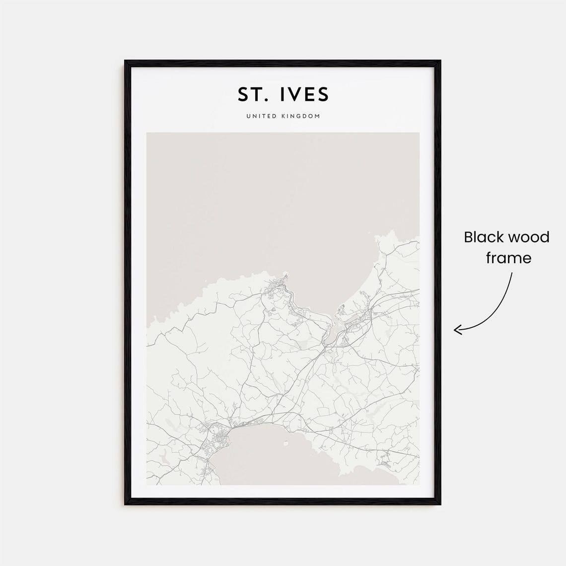St. Ives United Kingdom Minimalist Coastal Map Line Art Poster - Image 3