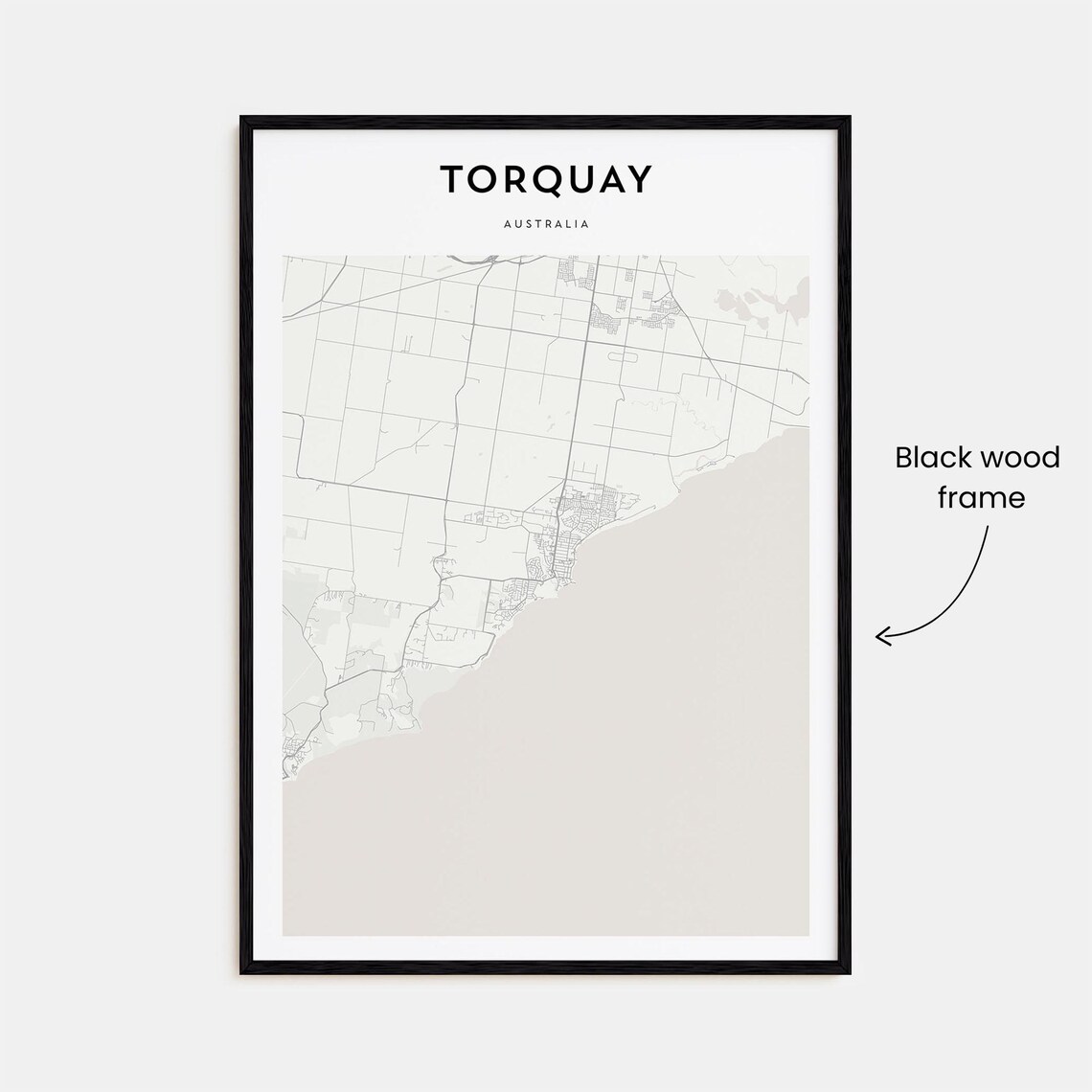 Torquay Australia Minimalist Coastal Town Street Map Travel Poster - Image 3