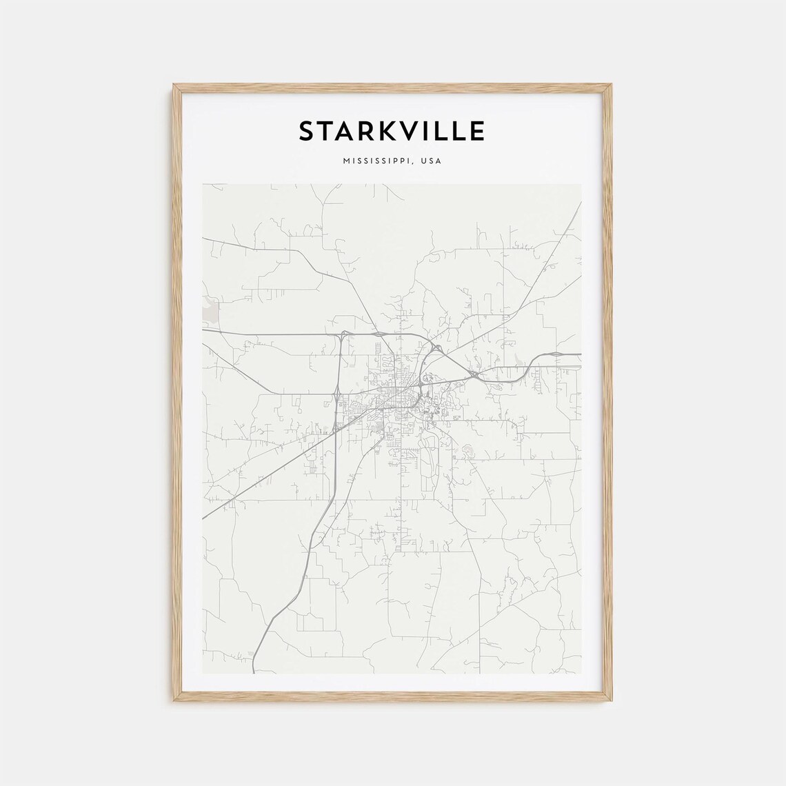 Starkville Map Poster Starkville Map Print Starkville Personalized Map Art Starkville Wall Art Starkville Travel Print Mississippi Usa