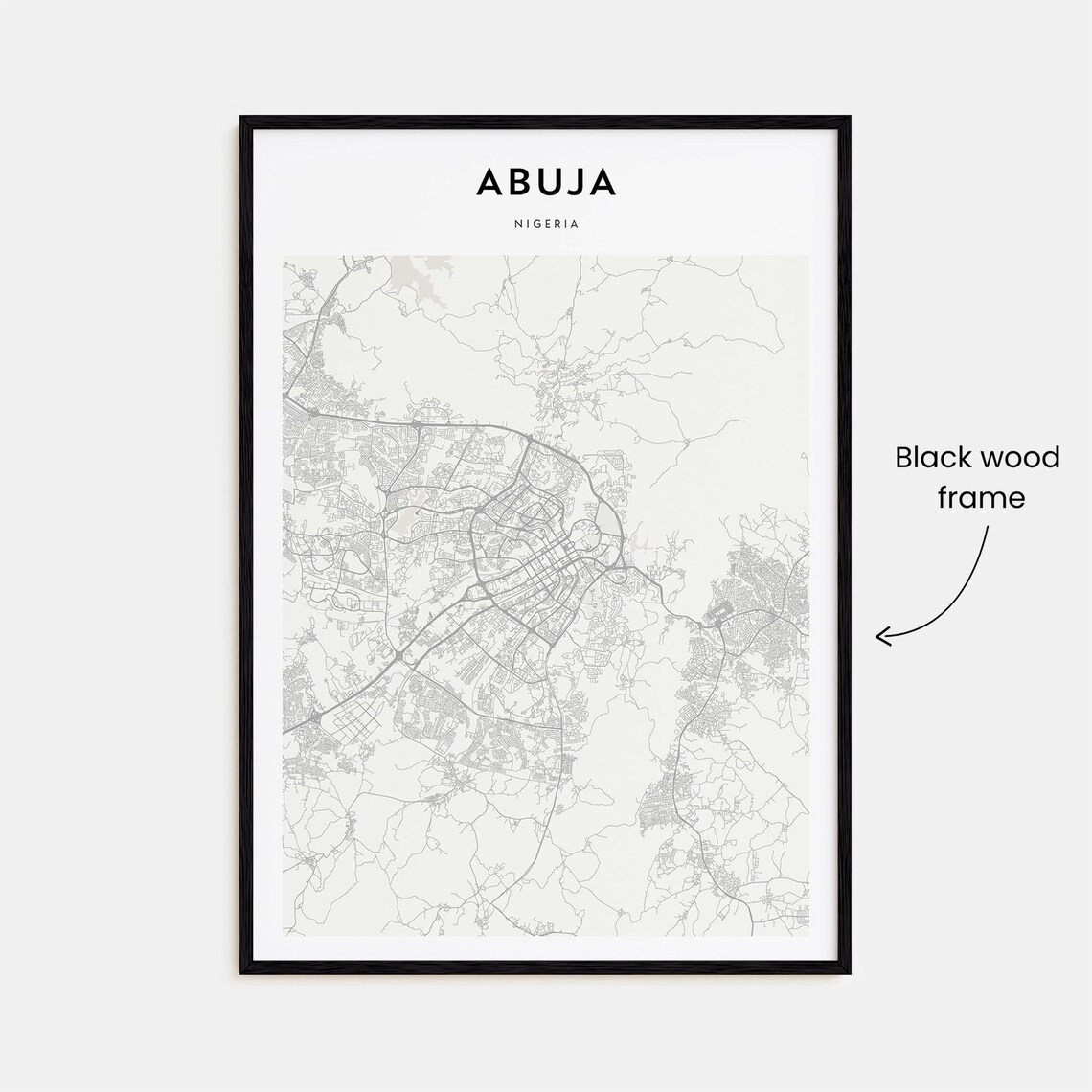 Abuja Nigeria Minimalist Capital City Street Map Travel Poster - Image 3