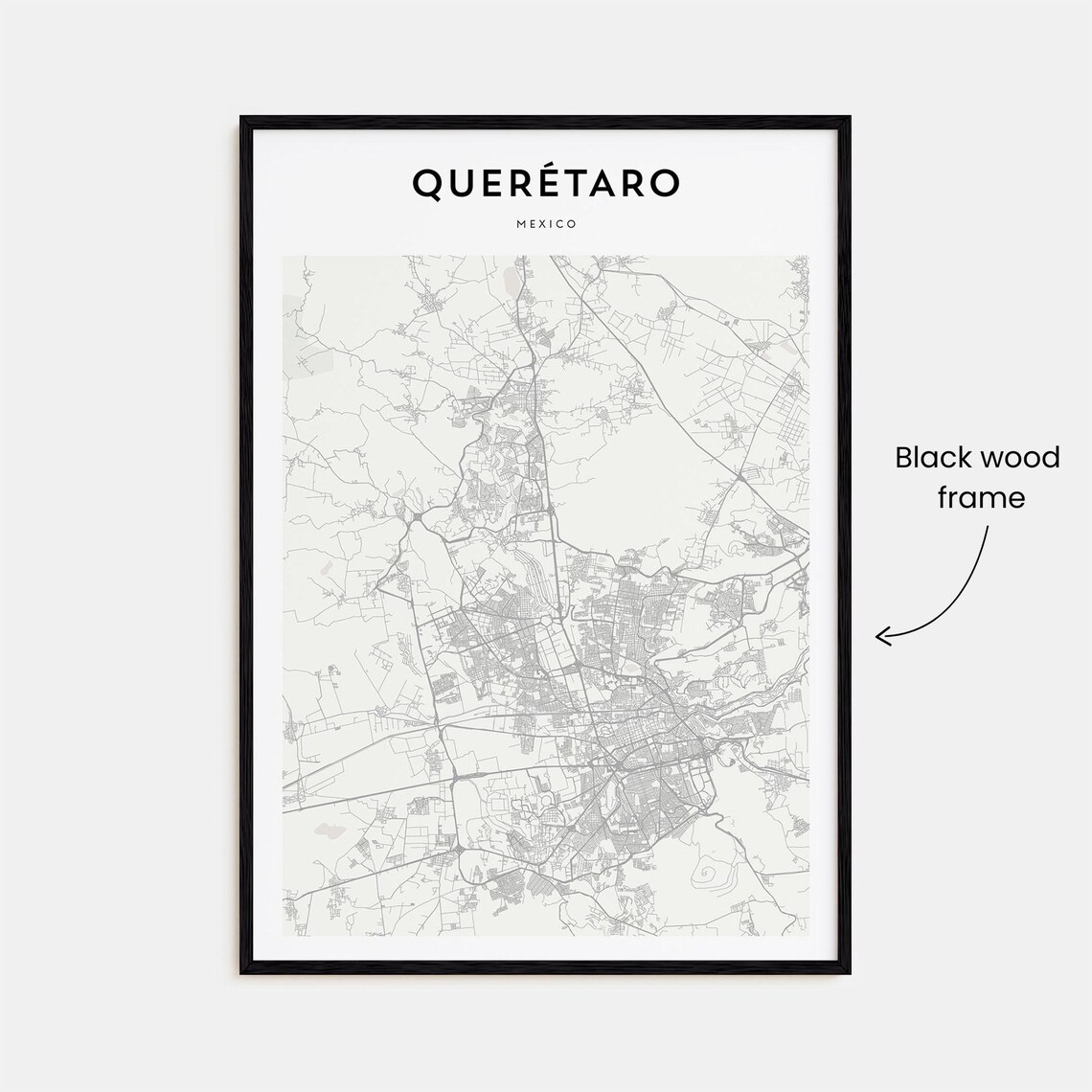 Queretaro Mexico Minimalist Street City Map Decor Travel Art Poster - Image 3