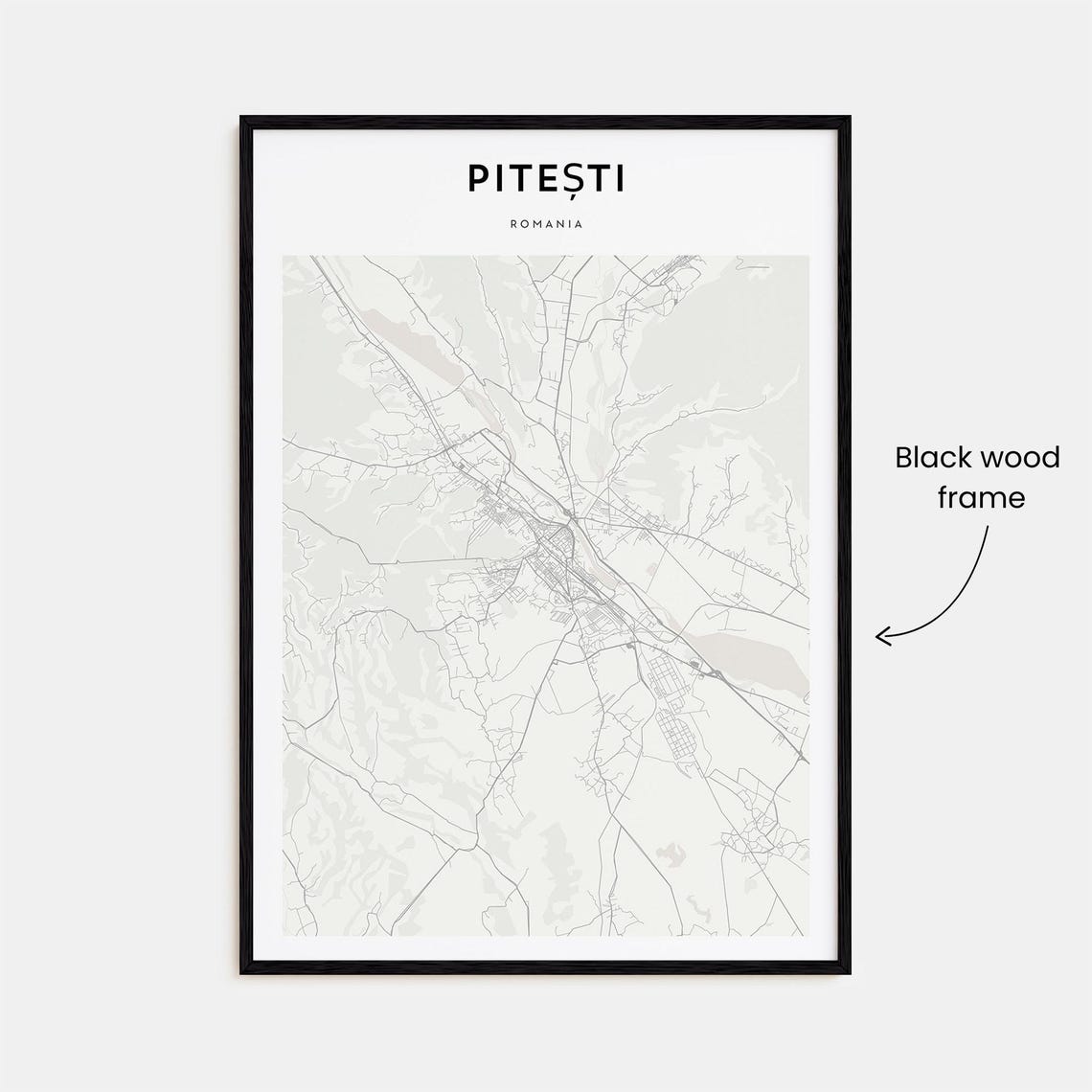 Pitesti Romania Minimalist City Street Map Poster Modern Travel Decor - Image 3
