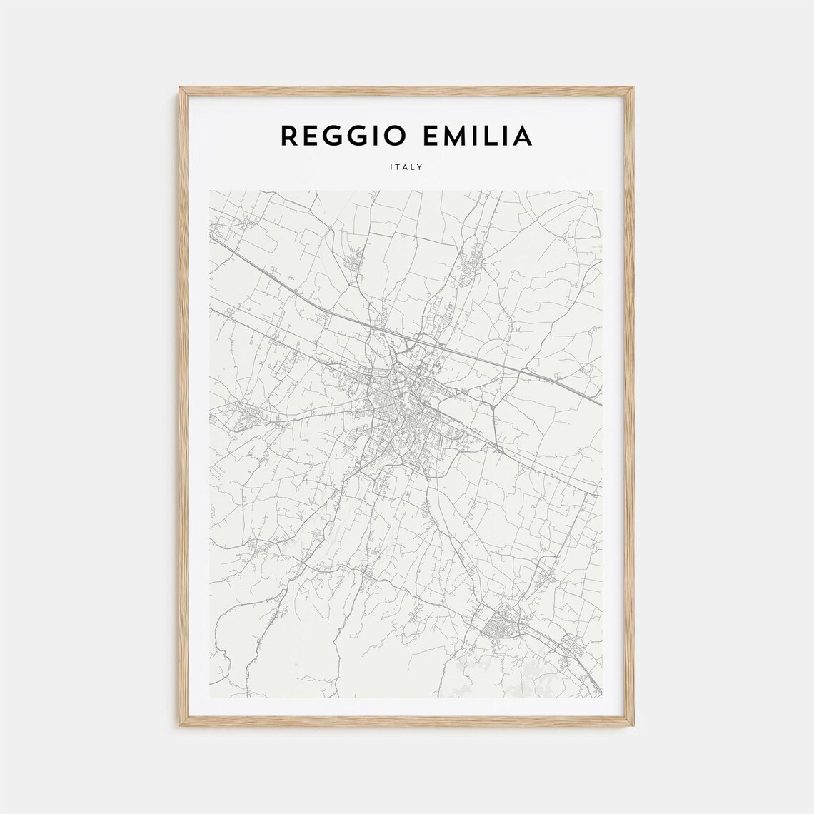 Reggio Emilia Italy Modern Minimalist City Map Line Art Poster