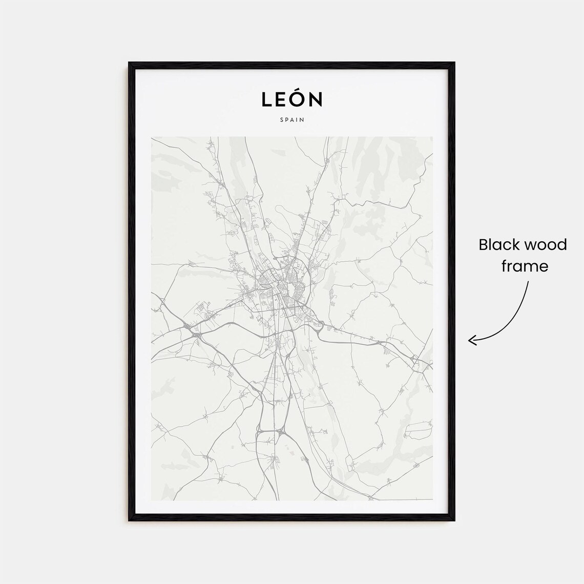 Leon Spain City Street Map Minimalist Line Art Travel Poster - Image 3