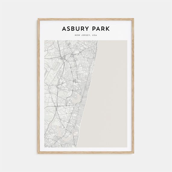 Asbury Park Map Poster Asbury Park Map Print Asbury Park Personalized Map Art Asbury Park Wall Art New Jersey Usa